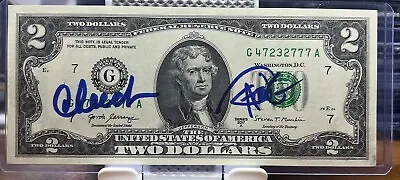 Signed Cheech & Chong Uncirculated $2 Dollar Bill Beckett COA Signed 2-2-2024 • £193.02