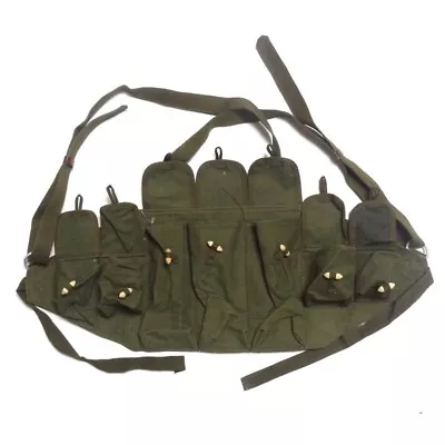 Original Surplus Vietnam War Chinese Army Type 56 Canvas Chest Rig Ammo Pouch • $18.99