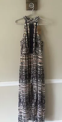 NWT Mason & Belle Size Medium Maxi Dress Romper Combo Sleeveless Crochet Trim • $25.99