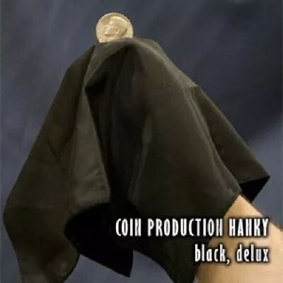 Deluxe Coin Production Hanky Gimmick For Mid Air Handkerchief Magic Trick Black • $14.99