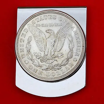 US 1921 Morgan Dollar 90% Silver Coin Wide Design Large Money Clip - Eagle  • $78.95