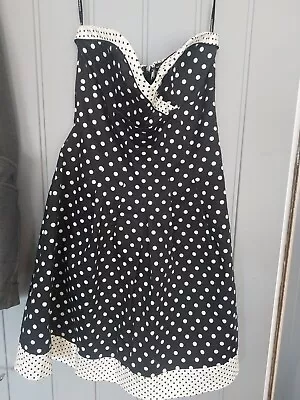 Warehouse Polka Dot Dress.Strapless.Size 12.50s Look • £4.99