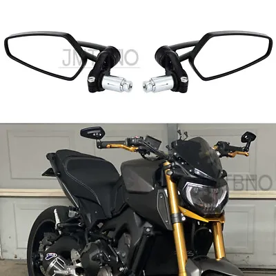 For Yamaha FZ09 YZF R1 / R6 Motorcycle 7/8  Handle Bar End Mirrors Review Side • $26.78
