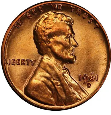 1961 D Lincoln Memorial Cent Choice BU 1c Brilliant Uncirculated FromOBW GEM #28 • $2.25