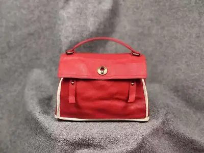 Yves Saint Laurent YSL Muse Two Hand Bag Red Leather Satchel • £240.94