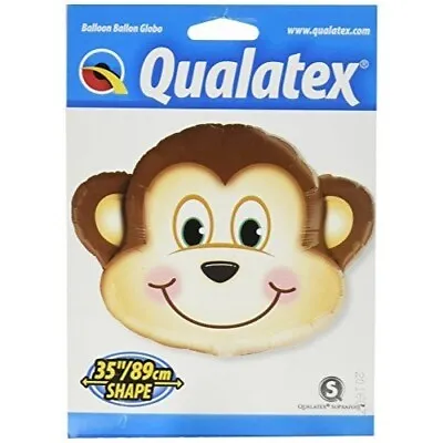 35  Mischievous Monkey Face Shape Helium Zoo Jungle Safari Balloon NEW NIP 1 Ct • $7.25