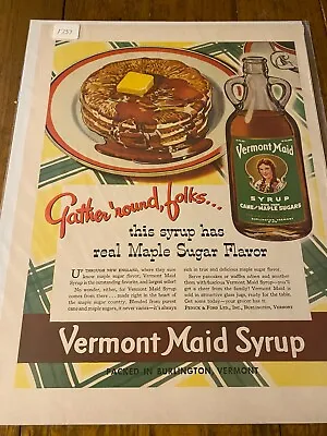 Vintage 1941 Vermont Maid Syrup Gather Round Folks Ad • $9.99