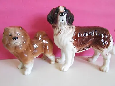 £9.99 • Buy Vintage Melba Ware St Bernard And Chow Chow Figures