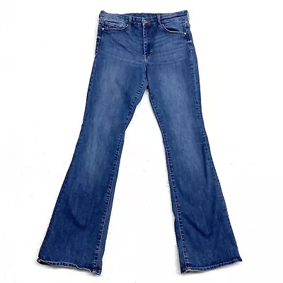 H&M Mini Flare High Waist Womens 30x32 Medium Wash Blue Stretch Denim Jeans • $14.99