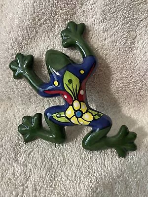 Talavera Pottery Frog 6  Terra Cotta Clay Mexican Folk Art Southwest Desert • $10