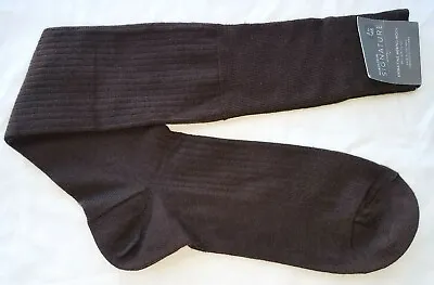 Nordstrom Signature Brown Extra Fine Merino Long Dress Socks Reg Shoe 7.5-12.5 • $19