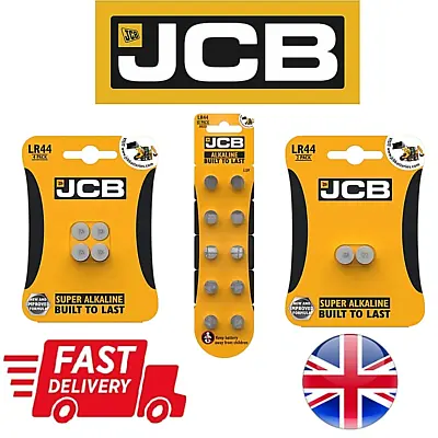 JCB LR44 Batteries Alkaline AG13 357 A76 RW82 L1154 SR44 Button Coin Cell NEW UK • £1.99