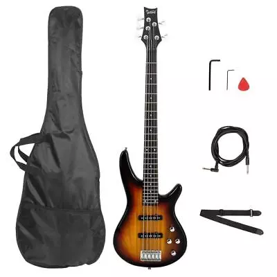 Glarry Right Handed Glarry GIB Electric 5 String Bass Guitar With Bag • $89.99