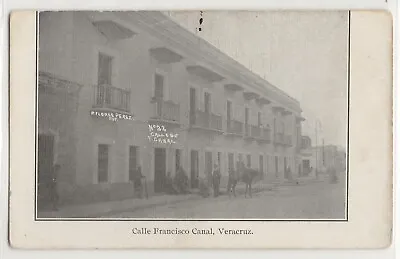 1914 Calle Francisco Canal Mexican Soldiers Guns Veracruz Mexico Postcard • $15