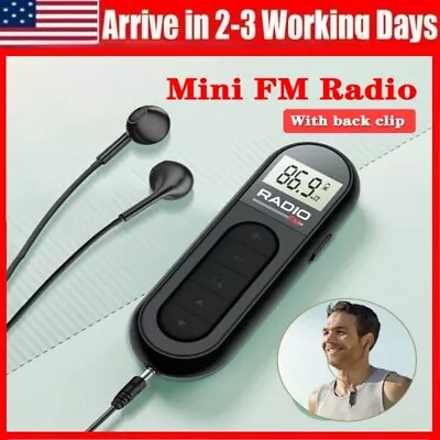 Portable Radio Mini FM Digital Radio Pocket Personal Radio Rechargeable LCD • $17.57