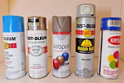 Vintage Krylon Rust-Oleum Valspar Spray Paint Cans Blue Maui Blue Chrome Zinc • $34.99