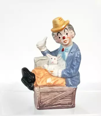 $9.24 • Buy Vintage Clown Bunny Figurine 5 Inch Ceramic Painted Taiwan 1970s