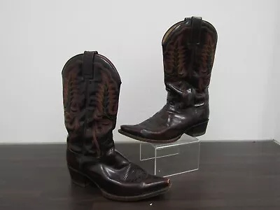 Burgundy Deep Red Leather Cowboy Boots R. Soles By Judy Rothchild Size 43 / UK 9 • £29