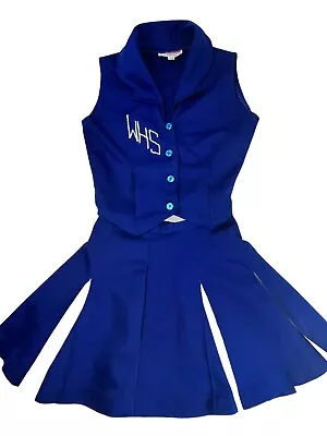 Vtg 70s Cheerleader Uniform Cheer Outfit Costume 32 Top 22 Skirt BROKEN ZIPPER • $45