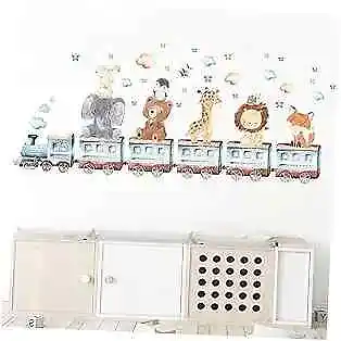  Wall Stickers For Baby Room Cartoon Animal Train Theme Decals Animal Trains • $19.09