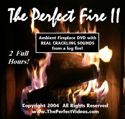 FIREPLACE DVD Multiple Logs W/ Real Crackling Sounds Warm Romantic Holiday Video • $8.99