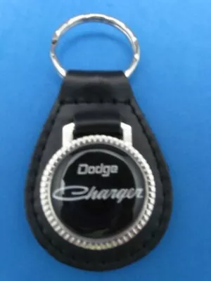 Vintage Dodge Charger Genuine Grain Leather Keyring Key Fob Keychain - Old Stock • $24.99