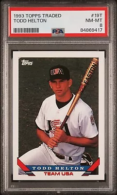 1993 Topps Traded USA 🇺🇸 Todd Helton RC #19T ~ PSA 8 NMMT ⚾️ HOF (417) • $0.99