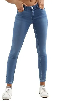 Womens Low Waist Skinny Jeans Ladies Skinny Jeggings Stretch Denim Pants • £11.99