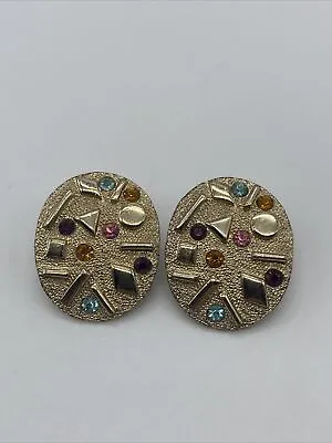 Vintage Sultana Clip On Earrings Mid Century Confetti Signed Sarah Coventry • $17.99