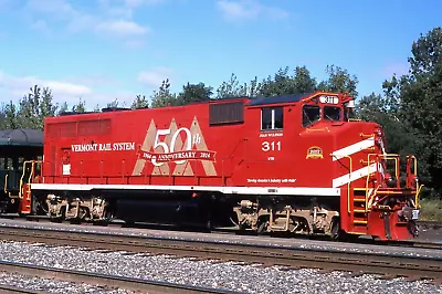 Original Slide: Vermont Rail System GP40-2LW 311 -  50th Anniversary  Paint • $3.50