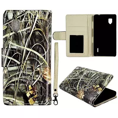 Flip Wallet Camo Grass For LG Optimus G LS970 Pu Leather Cover Case • $7.50