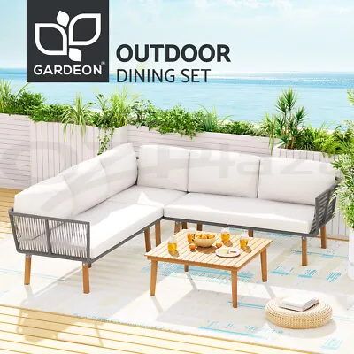 $1452.95 • Buy Gardeon 4pcs Outdoor Sofa Set Modular Aluminum Lounge Setting Wooden 5 Seaters