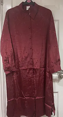 £5 • Buy Ladies Overshirt Dress Size 28 Longline Raspberry Overshirt From Classic