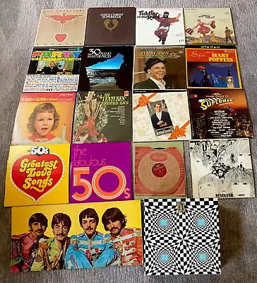 LOT Of 17 Vintage Vinyl LP Records Albums Sound Tracks Rock  Carry Case Included • $10