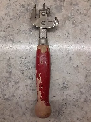 Tool Steel Tempered Can & Bottle Opener Red Wood Handle 6  USA • $4.99