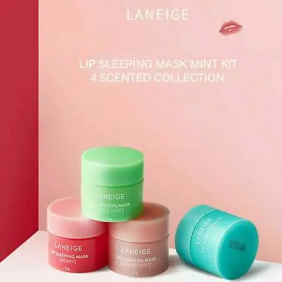 4pcs Laneige Lip Sleeping Mask Mini Set Hydrated Maintenance Lip Balm Mask UK • £10.39