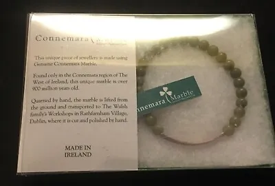 Vintage Connemara Marble Sterling Silver Stretch Bracelet “Friendship” • $26.99