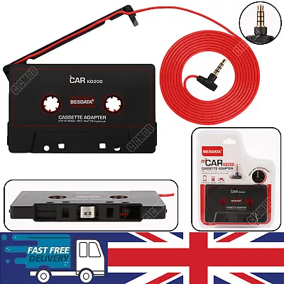 3.5mm Cassette Tape Music Aux Adapter Converter Audio For MP4 Player+Microphone • £4.99