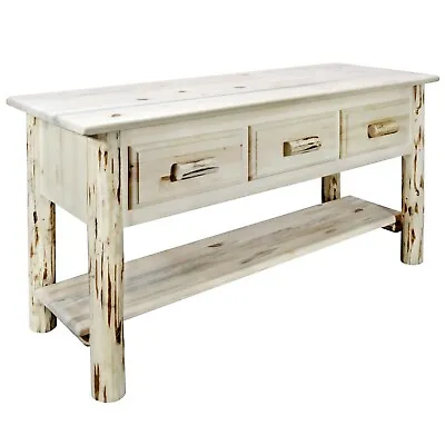Rustic Entry Way Log Foyer Table Drawers Amish Made Handcrafted Cabin Furniture  • $927.21