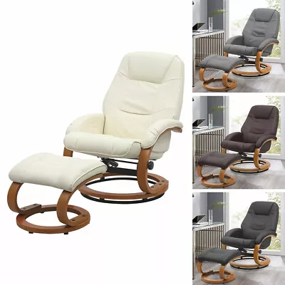 £195.95 • Buy Swivel Recliner PU Leather Armchair Executive Office Chair Lounger Sofa W/Stool