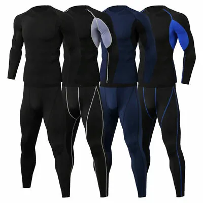 Winter Thermal Mens Compression Base Layer Under Full Suit Tights Pant Shirt Set • $26.51