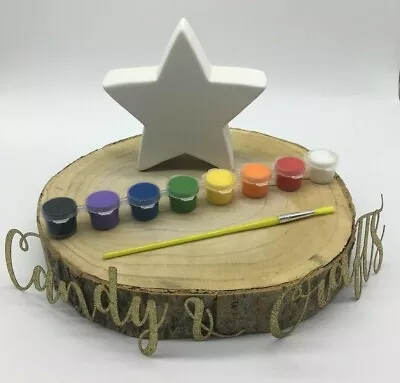 Paint Your Own Ceramic Freestanding Star Pot Baby Mum Dad Birthday Christmas  • £6.50