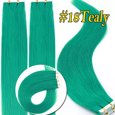 200g 80pcs Thick Skin Weft Tape In Remy Human Hair Extensions Full Head Blonde • $35.25