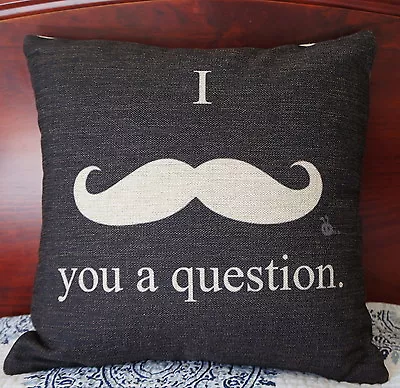 Cotton Linen Cushion Cover Home Decor Mustache • $9.74