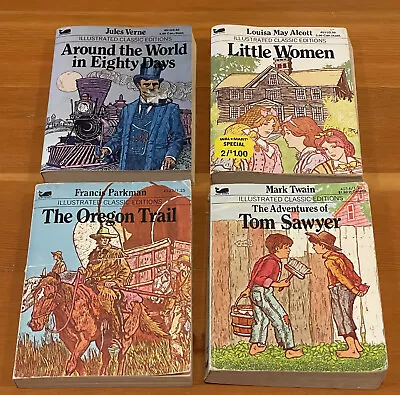 4 Moby Bks Illustrated Classics Little Women Sawyer Around World Oregon Trail • $15