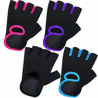 £5.69 • Buy Ladies Gym Gloves Weight Lifting Neoprene Bodybuilding Workout Fitness Gloves