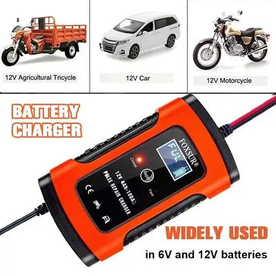 Smart 6V 12V Automatic Battery Charger Maintainer For Motorcycle Trickle Float • $16.98