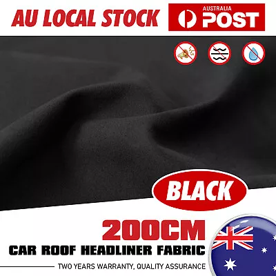 Car Headliner Fabric Upholstery  Foam Backed Roof Lining Replace Black • $46.99