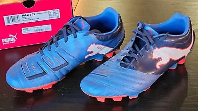 Puma Powercat 3.12 FG Men's Cleats / US Size 13 / Metal Blue-Iris-White-Orange • $29.99