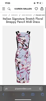 Karen Millen Italian Signature Floral Pencil Dress Size 10 RRP £209 BNWOT Xmas  • £65